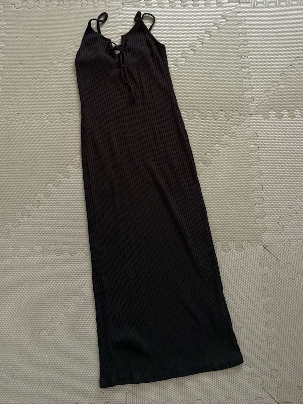 TOPSHOP ribbed black midi dress
